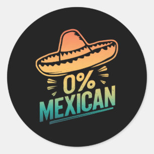 0 procent Mexicaans grappig Fiesta Cinco de Mayo Ronde Sticker