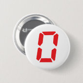 0 rood klokgetal digitaal nul ronde button 5,7 cm (Voorkant /achterkant)