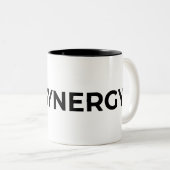 0% Synergy Typographic Minimalist  Tweekleurige Koffiemok (Voorkant rechts)