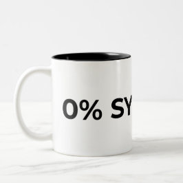 0% Synergy Typographic Minimalist  Tweekleurige Koffiemok