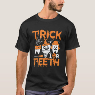 0 Trick Or Tanden Grappige Tandarts Halloween Beha T-shirt