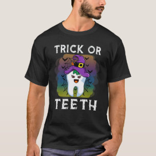 0 Trick Or Tanden Grappige Tandarts Halloween Tand T-shirt