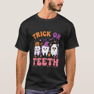 0 Trick Or Tanden Grappige Tandarts Tandheelkundig T-shirt