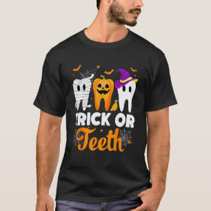 0 Trick Or Tanden Halloween Tandarts T-shirt