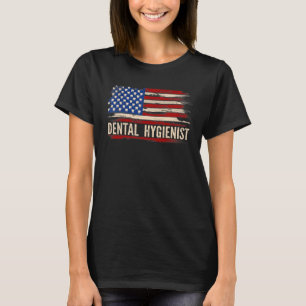 0 Vintage Tandartsassistente Amerikaanse Vlag Tand T-shirt