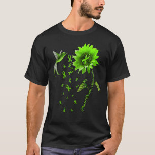 0 Zonnebloem Kolibrie Groene Lint Mentale Gezondhe T-shirt