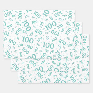 0e Moderne Zwarte/Witte Willekeurige Nummerpatroon Inpakpapier Vel