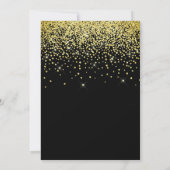 0e verjaardag Gold Glitter Confetti Black Kaart (Achterkant)