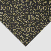 0e verjaardag Zwart/Goud Willekeurig Nummerpatroon Tissuepapier (Detail)
