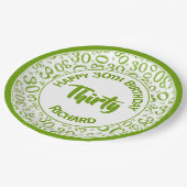 0e Willekeurige Getal Patroon Groen/Wit Papieren Bordje (Gekanteld)