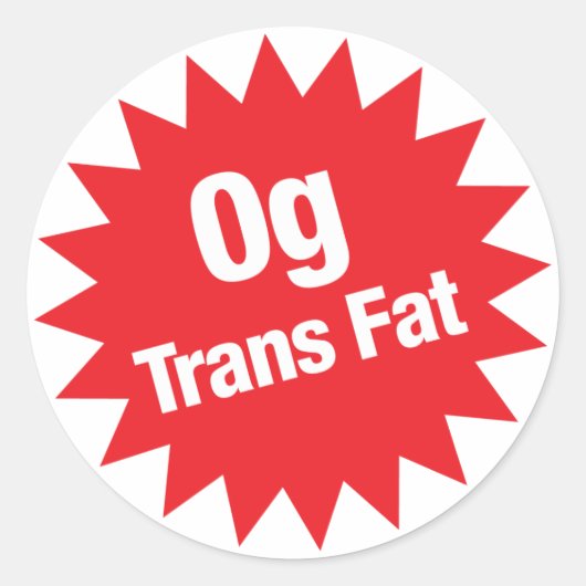 0g Trans Fat Sticker (Voorkant)