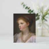 0irl met een blauw lint briefkaart (Staand voorkant)