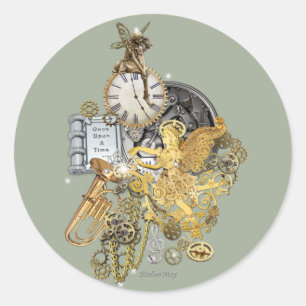 0nce op tijd ronde sticker