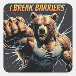 0so musculoso – Golpea tus límites cada mañana Vierkante Sticker