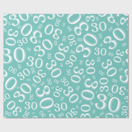 0th Birthday Black/White Random Number Patroon Cadeaupapier (Vlak)