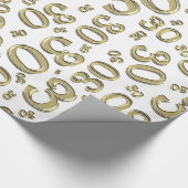 0th Birthday gold/White Random Number Pattern Cadeaupapier (Hoek)