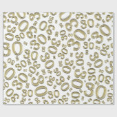 0th Birthday gold/White Random Number Pattern Cadeaupapier (Vlak)