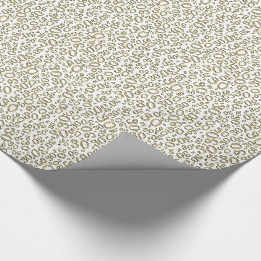 0th Birthday gold/White Random Number Pattern Cadeaupapier (Hoek)
