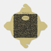 0th verjaardagsfeestje goud / zwart nummerpatroon bedankdoosjes (Uitgevouwen)