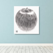 1個のりんご CANVAS AFDRUK (Insitu (Houten vloer))