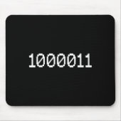 1000011 Binaire Code 67 Meme Computer Coderen Grap Muismat (Voorkant)