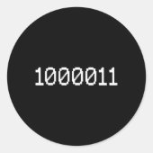 1000011 Binaire Code 67 Meme Computer Coderen Grap Ronde Sticker (Voorkant)