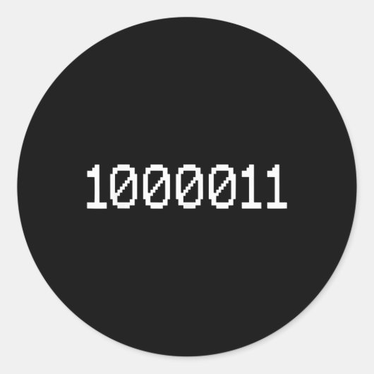 1000011 Binaire Code 67 Meme Computer Coderen Grap Ronde Sticker (Voorkant)