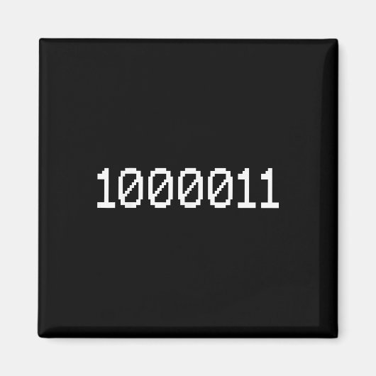 1000011 Binaire Code Voor 67 Grappige Tech Meme Co Magneet (Voorkant)