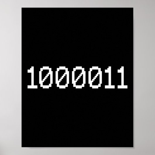 1000011 Binaire code voor 67 Grappige Tech Meme Co Poster (Voorkant)