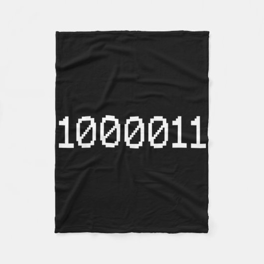 1000011 Binary Code For 67 Funny Tech Meme Compute Fleece Deken (Voorkant)