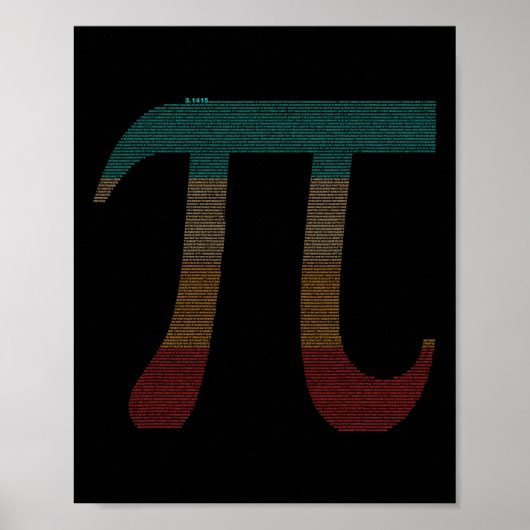  10000 Digits Pi-teken - Wiskunde wiskunde - Poster (Voorkant)