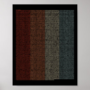 10000 Digits Pi-teken - Wiskunde wiskunde - Poster