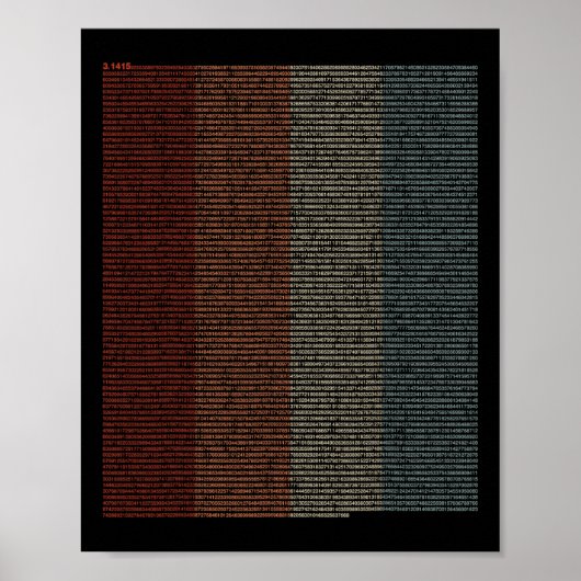 10000 Digits Pi-teken - Wiskunde wiskunde - Poster (Voorkant)