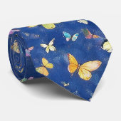 1000 Blauwe Vlinders Stropdas (Opgerold)