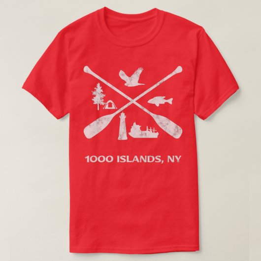 1000 Canoe Oars Design small distress T-shirt (Design voorkant)