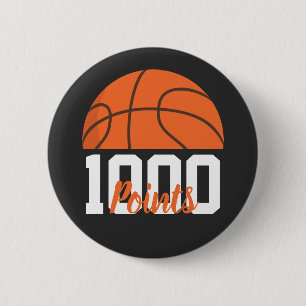 1000 Career Points Scorer Basketbal Middelbare Sch Ronde Button 5,7 Cm