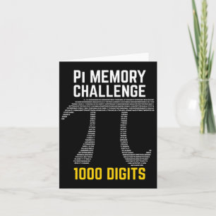 1000 Cijfers Van Pi Geheugen Uitdaging - Pi Dag Kaart