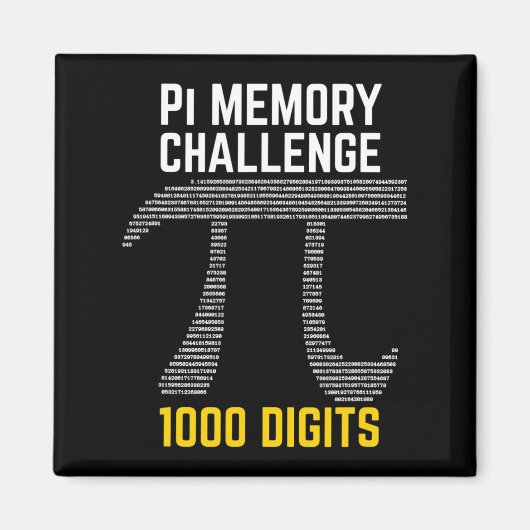 1000 cijfers van PI Memory Challenge - PI Day Magneet (Voorkant)