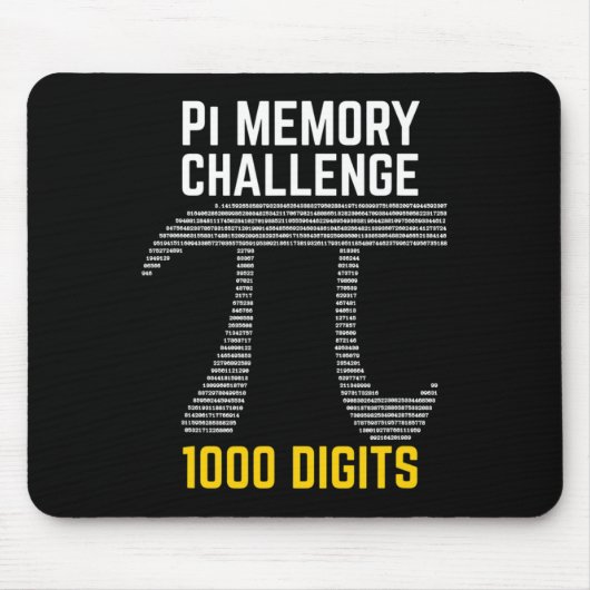 1000 cijfers van PI Memory Challenge - PI Day Muismat (Voorkant)