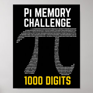 1000 cijfers van PI Memory Challenge - PI Day Poster