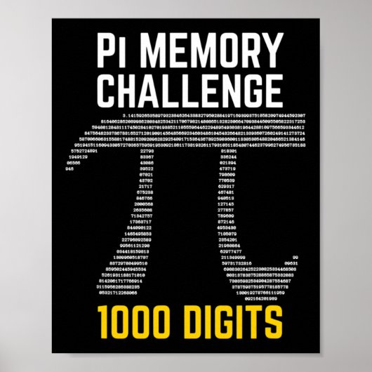 1000 cijfers van PI Memory Challenge - PI Day Poster (Voorkant)