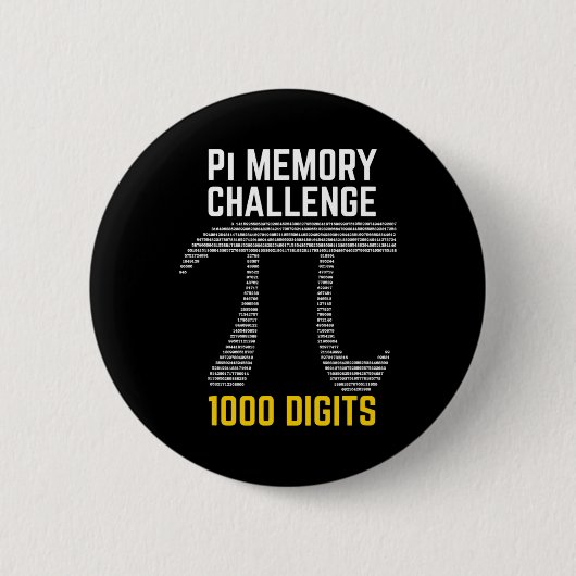 1000 cijfers van PI Memory Challenge - PI Day Ronde Button 5,7 Cm (Voorkant)