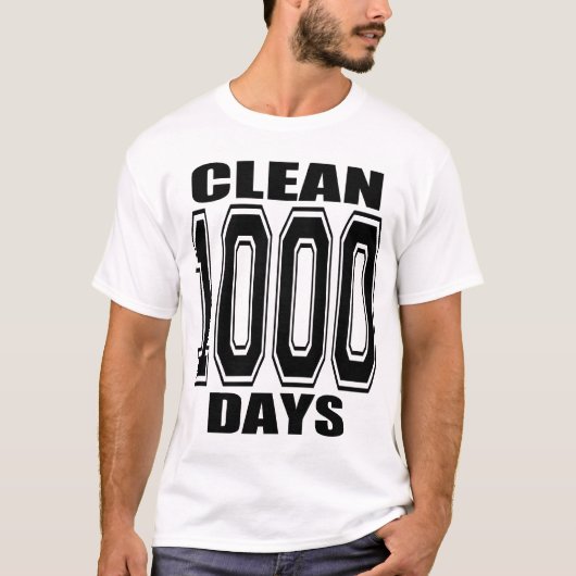 1000 DAGEN CLEAN! T-SHIRT (Voorkant)