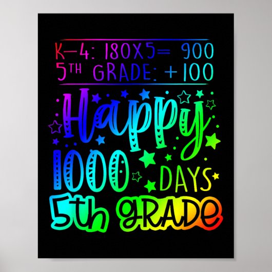 1000 dagen Slimmere vijfde klas leraar 100ste dag Poster (Voorkant)