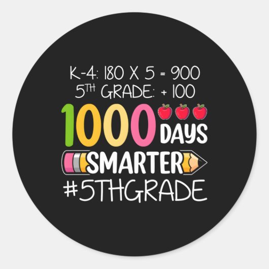 1000 dagen SMER 5e klas leraar student SCH Ronde Sticker (Voorkant)