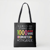 1000 Days Smarter Fifth 5th Grade Teacher Student Tote Bag (Voorkant)