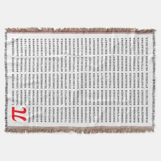 1000 Eerste cijfers Pi-nummer | Wiskundig symbool Deken (Voorkant)