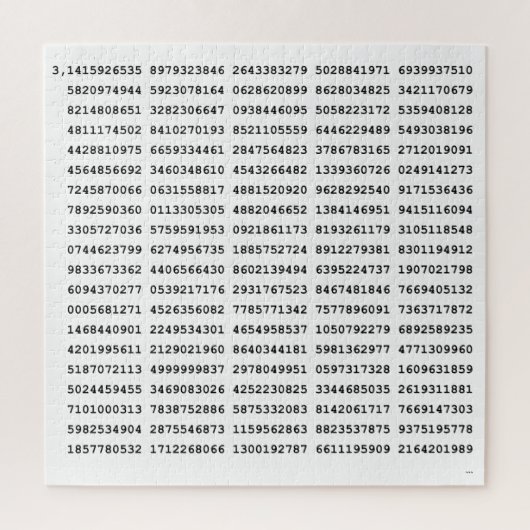 1000 Eerste cijfers Pi-nummer | Wiskundig symbool Legpuzzel (Verticaal)