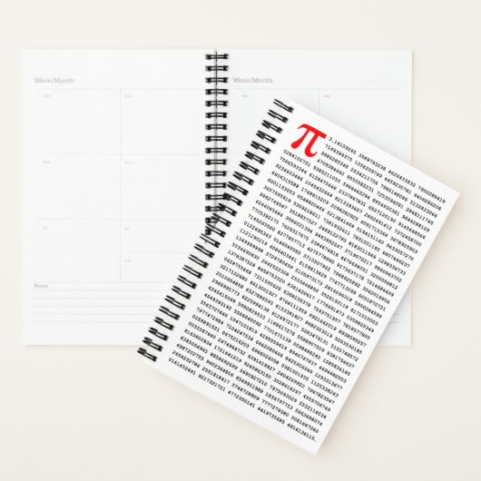 1000 Eerste cijfers Pi-nummer | Wiskundig symbool Planner (Display)