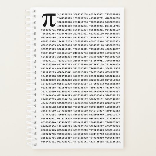 1000 Eerste cijfers Pi-nummer | Wiskundig symbool Planner (Voorkant)